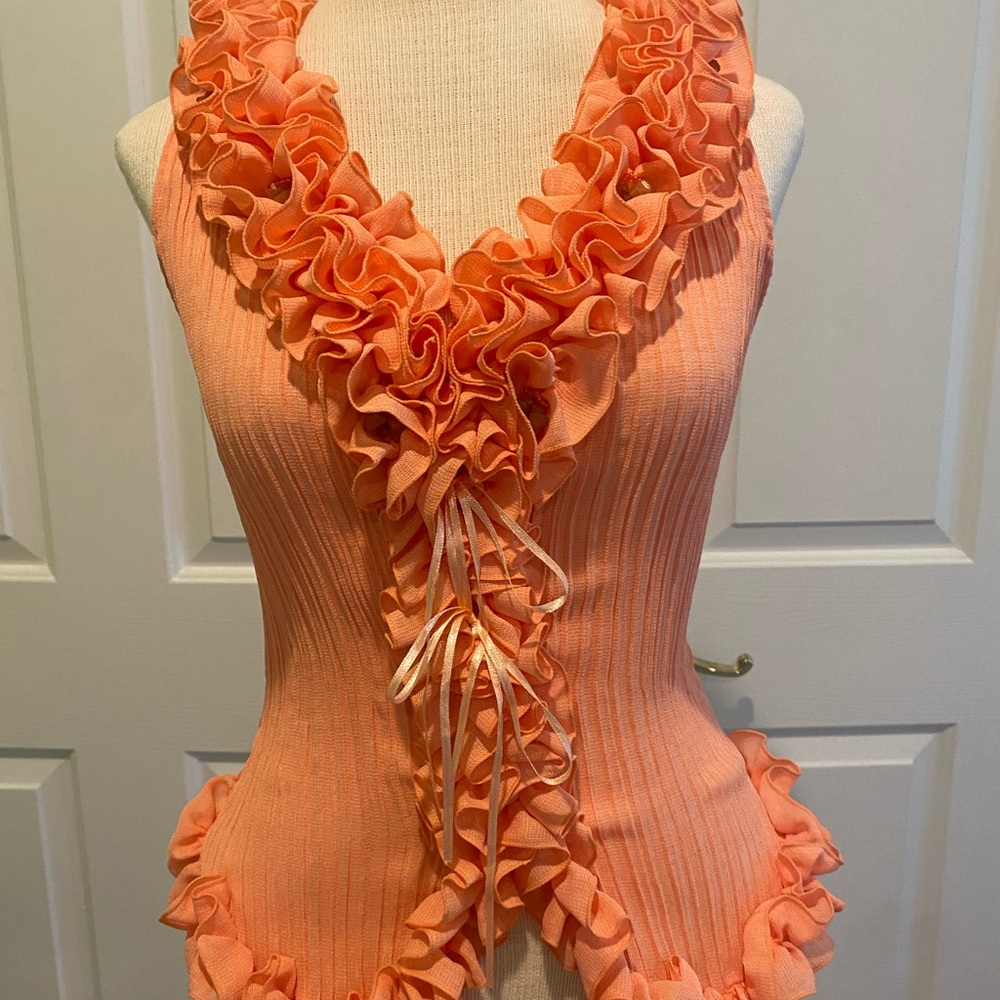 Cache Melon  Ruffled Blouse